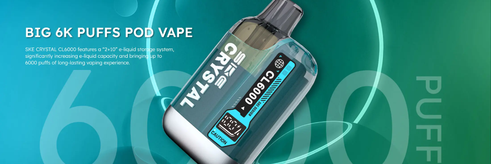 SKE Crystal CL6000: Hybrid-Vape mit smarter Nachhaltigkeit