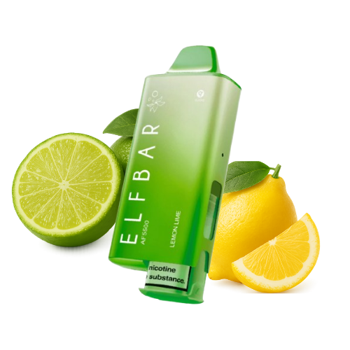 ELFBAR AF 5500 Lemon Lime Vape mit 5500 Puffs, 20 mg/ml und QUAQ Mesh Coil