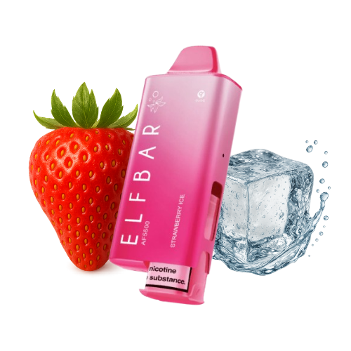 ELFBAR AF 5500 Strawberry Ice Vape mit 5500 Puffs, 20 mg/ml und QUAQ Mesh Coil