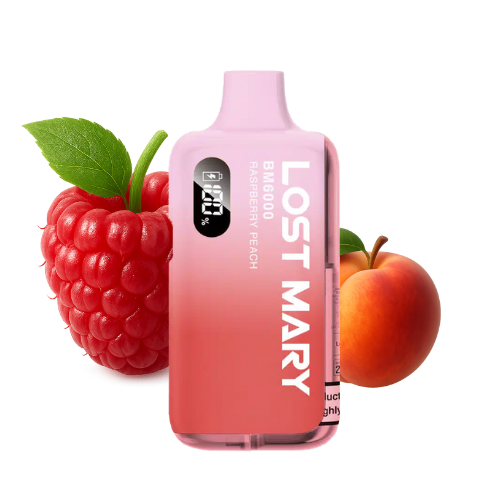 LOST MARY BM 6000 Vape Kit Raspberry Peach – Lost Mary BM6000 Vape Kit Raspberry Peach