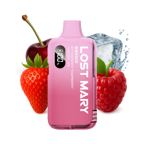 LOST MARY BM 6000 Vape Kit Strawberry Raspberry Cherry Ice – Lost Mary BM6000 Vape Kit Strawberry Raspberry Cherry Ice