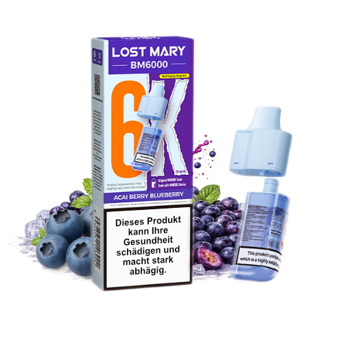 Lost Mary BM6000 Nachfüllpod Acai Berry Blueberry 20mg 6000 Züge
