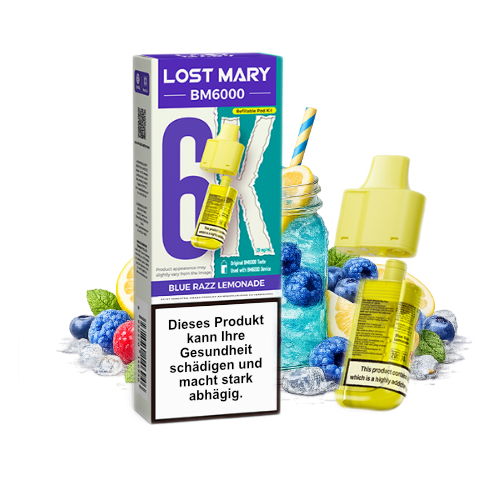 Lost Mary BM6000 Nachfüllpod Blue Razz Lemonade 20mg 6000 Züge