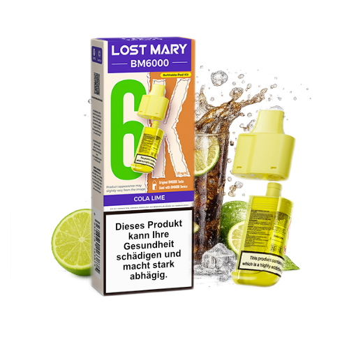 Lost Mary BM6000 Nachfüllpod Cola Lime 20mg 6000 Züge