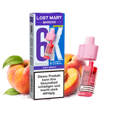 Lost Mary BM6000 Nachfüllpod Juicy Peach 20mg 6000 Züge