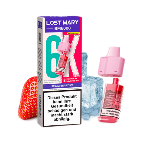 Lost Mary BM6000 Nachfüllpod Strawberry Ice 20mg 6000 Züge