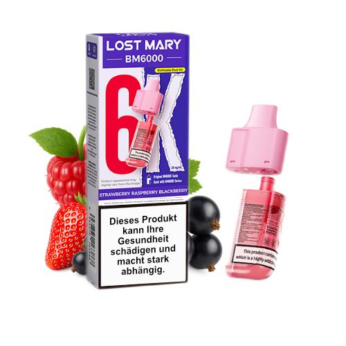 Lost Mary BM6000 Nachfüllpod Strawberry Raspberry Blackberry 20mg 6000 Züge