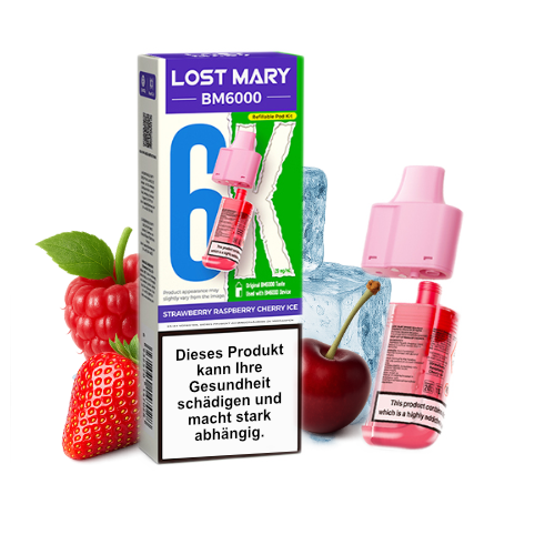 Lost Mary BM6000 Nachfüllpod Strawberry Raspberry Cherry Ice 20mg 6000 Züge