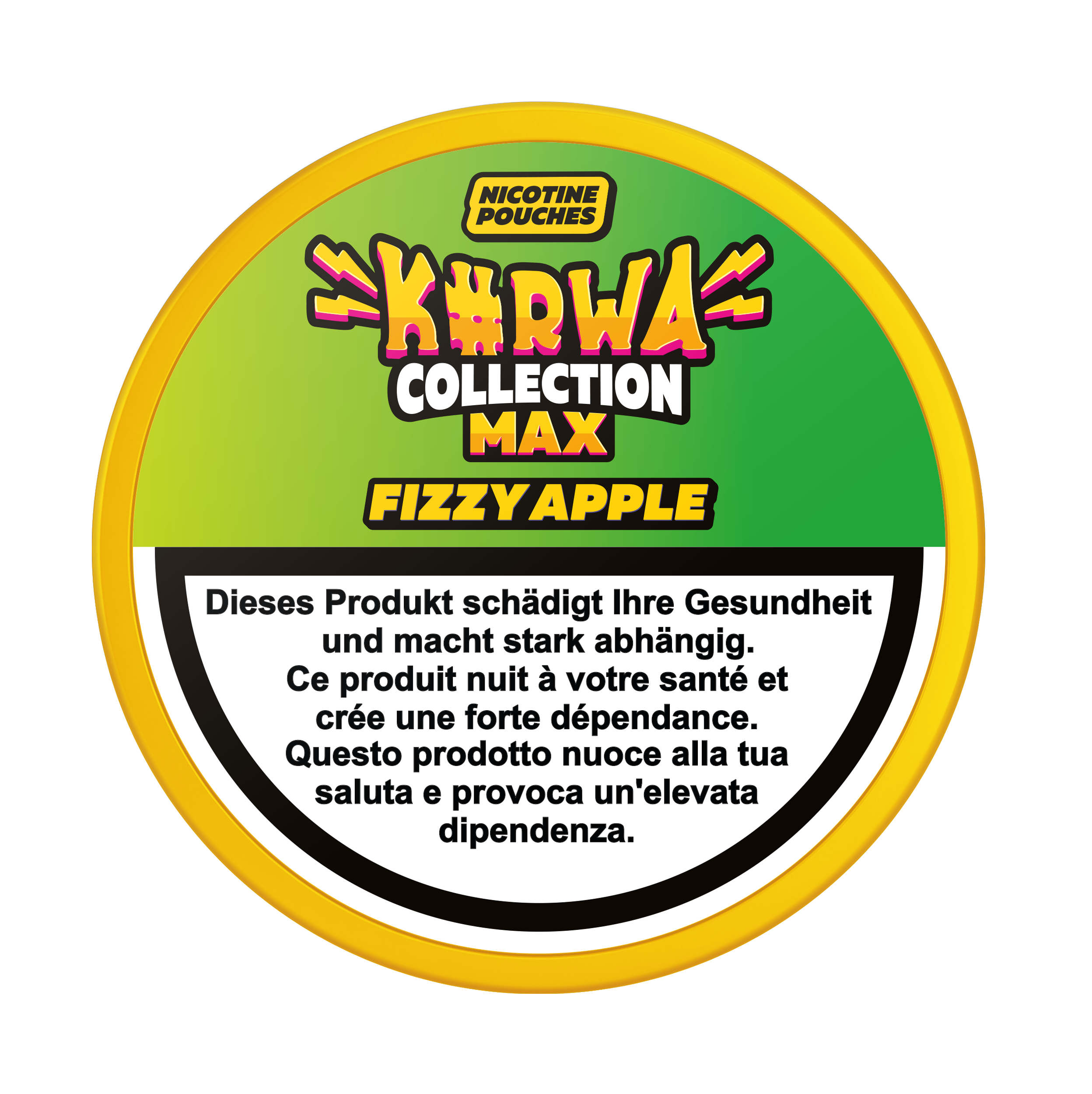Kurwa Snus Collection MAX Fizzy Apple – tabakfreie KURWA Nikotinbeutel Slim