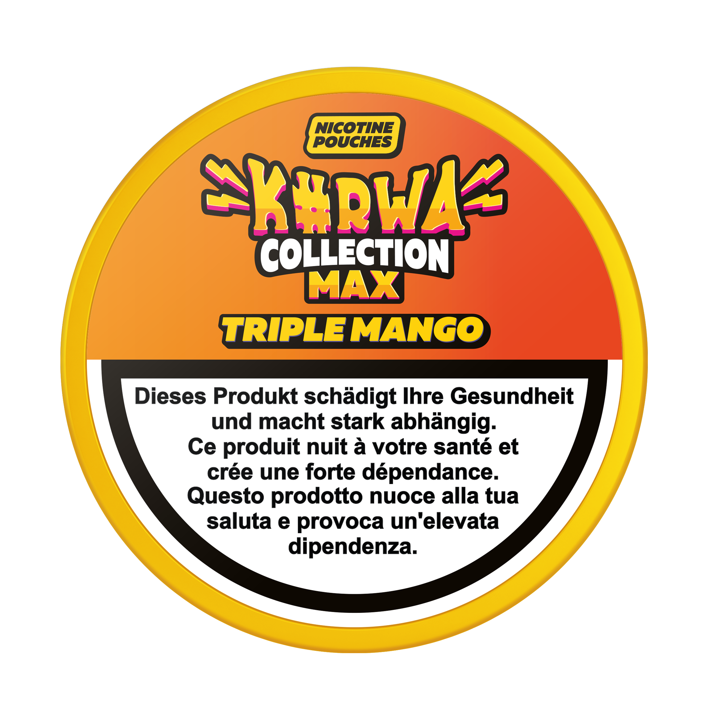 Kurwa Snus Collection MAX Triple Mango – tabakfreie KURWA Nikotinbeutel Slim