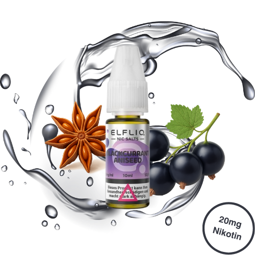 Elfbar ELFLIQ Blackcurrant Aniseed Nikotinsalz Liquid 20 mg/ml 10 ml