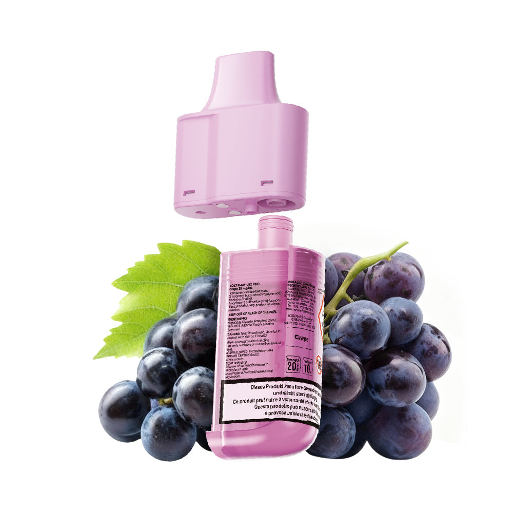 Lost Mary LUX 7000 Pod Grape – 20 mg/ml, 12 ml, 0.8 Ohm Mesh Coil