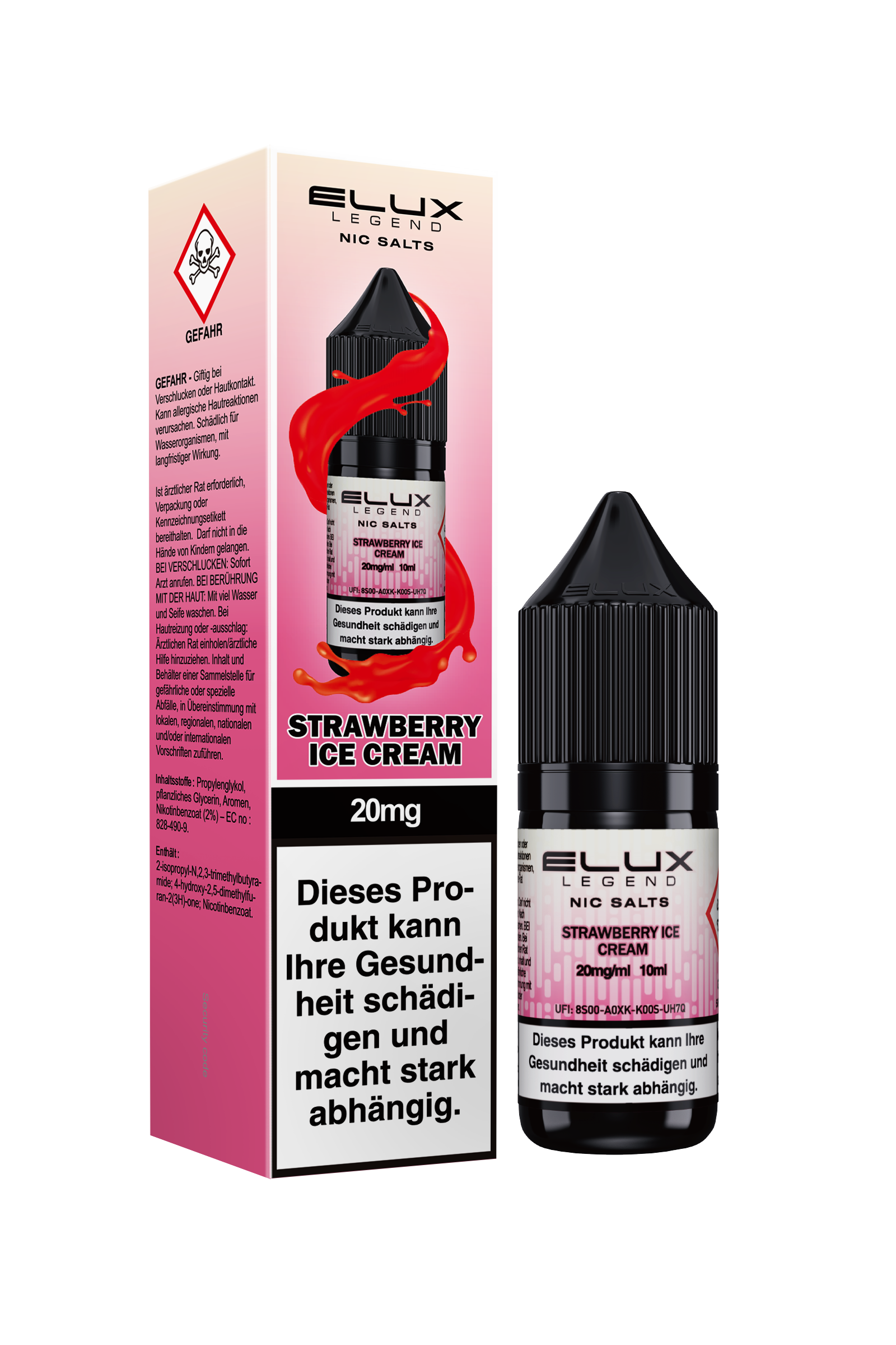 Elux Nic Salt Strawberry Ice Cream (20 mg/ml)