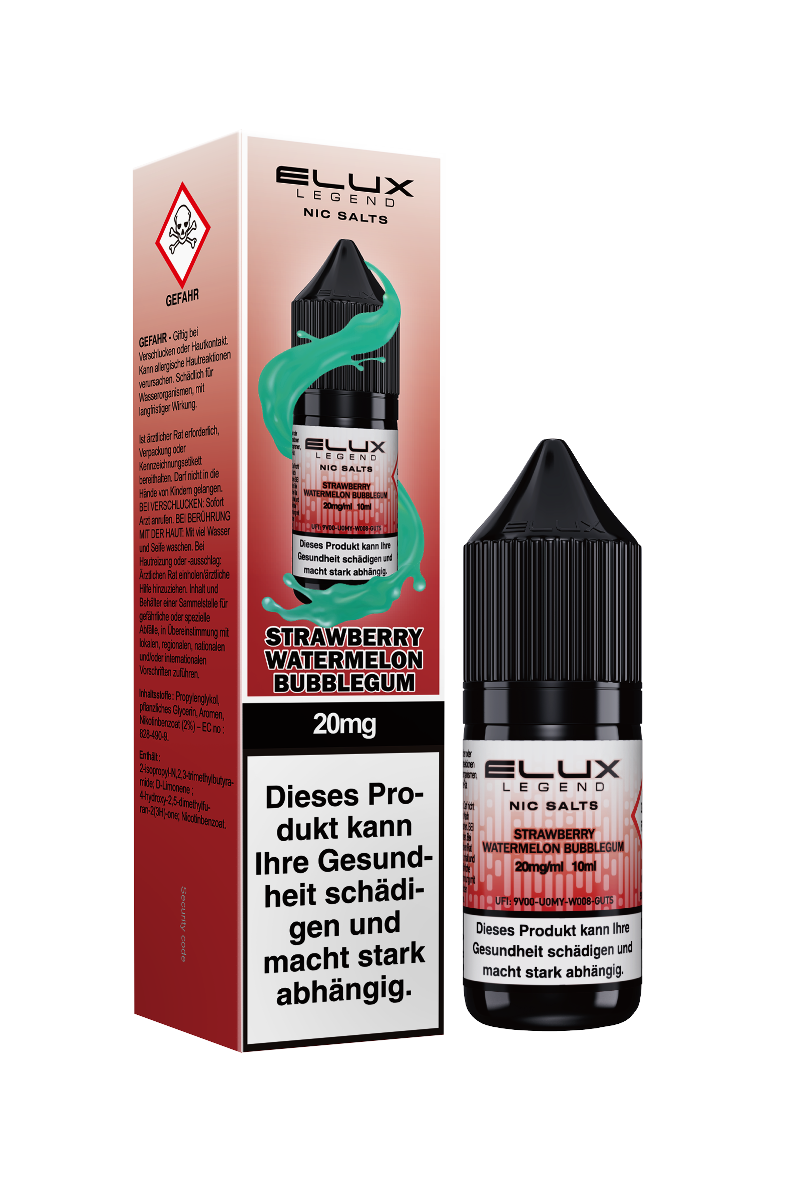 Elux Nic Salt Strawberry Watermelon Bubblegum Cream (20 mg/ml)