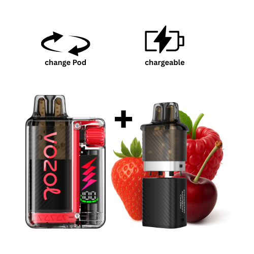 VOZOL Vista Kit Strawberry Raspberry Cherry VOZOL Vista Plug Vape Kit Erdbeere, Himbeere & Kirsche