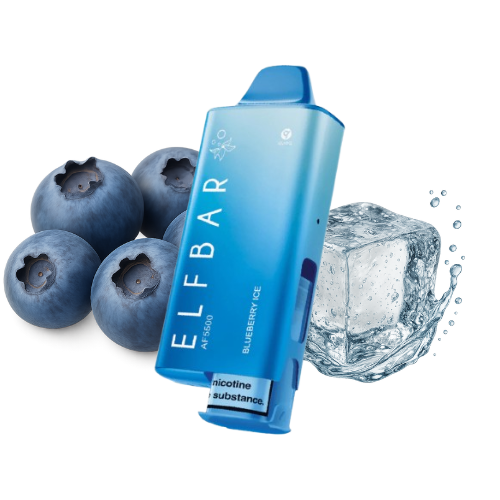 ELFBAR AF 5500 Blueberry Ice Vape mit 5500 Puffs, 20 mg/ml und QUAQ Mesh Coil