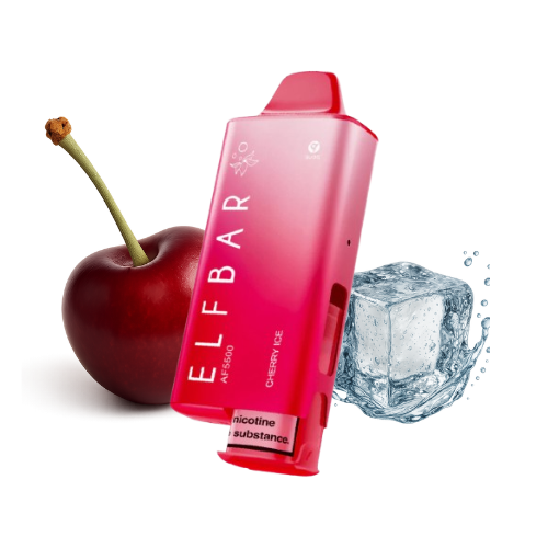 ELFBAR AF 5500 Cherry Ice Vape mit 5500 Puffs, 20 mg/ml und QUAQ Mesh Coil