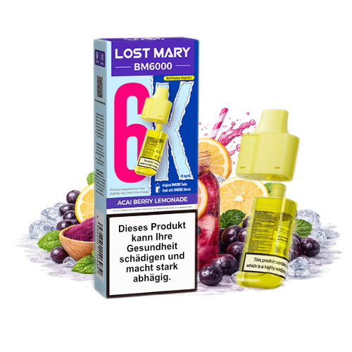Lost Mary BM6000 Nachfüllpod Acai Berry Lemonade 20mg 6000 Züge