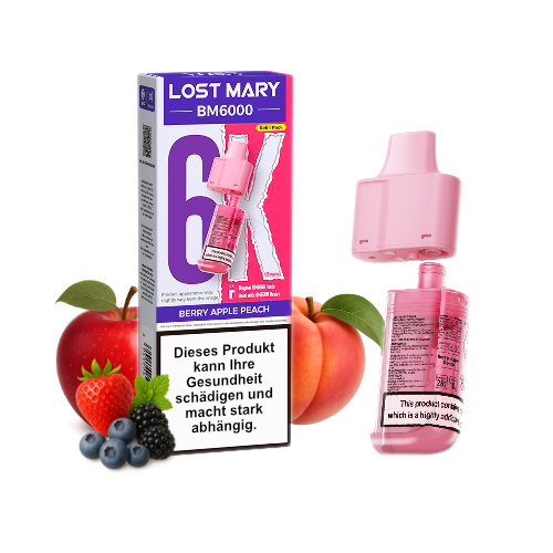 Lost Mary BM6000 Nachfüllpod Berry Apple Peach 20mg 6000 Züge