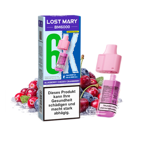Lost Mary BM6000 Nachfüllpod Blueberry Cherry Cranberry 20mg 6000 Züge