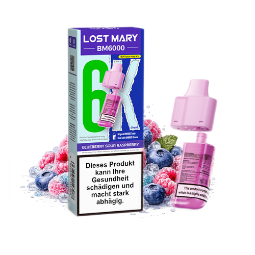 Lost Mary BM6000 Nachfüllpod Blueberry Sour Raspberry 20mg 6000 Züge