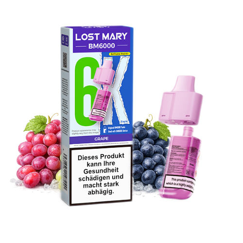 Lost Mary BM6000 Nachfüllpod Grape 20mg 6000 Züge
