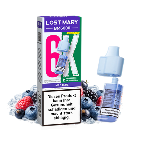 Lost Mary BM6000 Nachfüllpod Mad Blue 20mg 6000 Züge