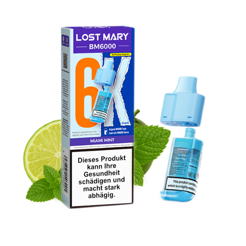 Lost Mary BM6000 Nachfüllpod Miami Mint 20mg 6000 Züge