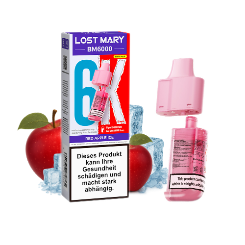Lost Mary BM6000 Nachfüllpod Red Apple Ice 20mg 6000 Züge