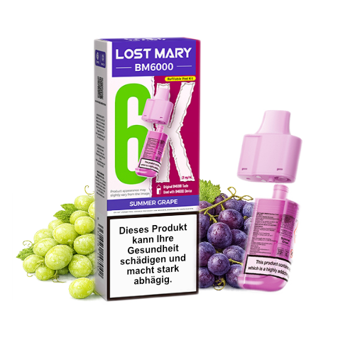 Lost Mary BM6000 Nachfüllpod Summer Grape 20mg 6000 Züge