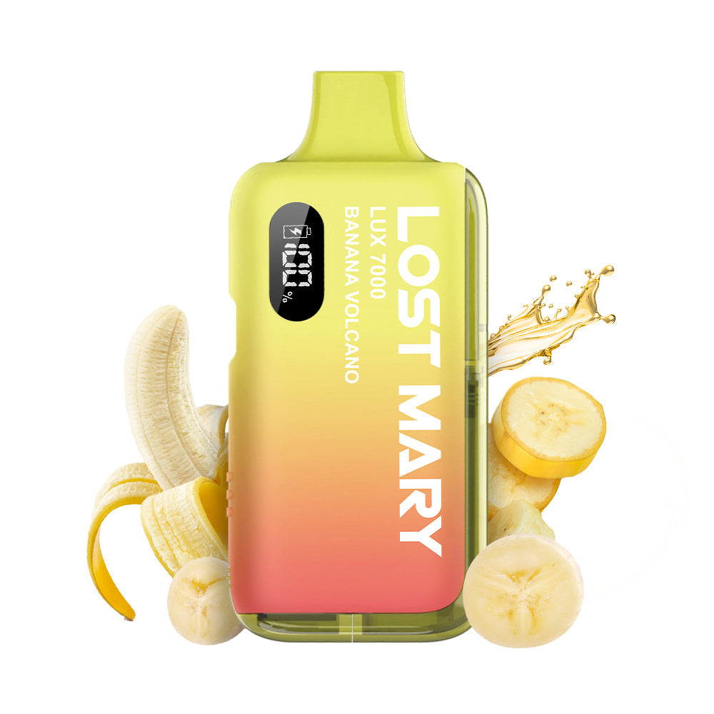 LOST MARY LUX7000 Vape Kit Banana Volcano – Lost Mary LUX7000 Vape Kit Banana Volcano, 20 mg/ml, bis zu 7000 Puffs