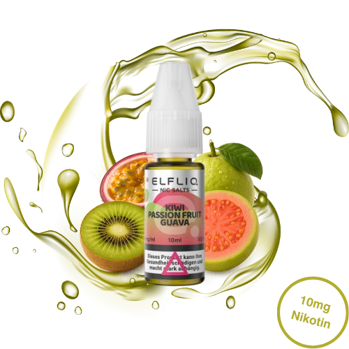 Elfbar ELFLIQ Kiwi Passion Fruit Guava Nikotinsalz Liquid 10 mg/ml 10 ml