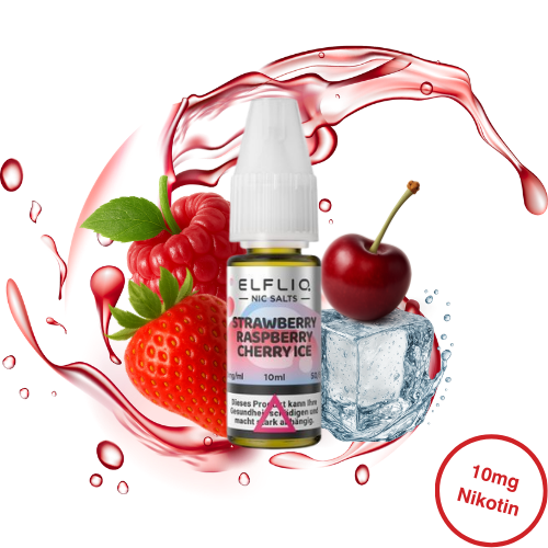 Elfbar ELFLIQ Strawberry Raspberry Cherry Ice Nikotinsalz Liquid 10 mg/ml 10 ml