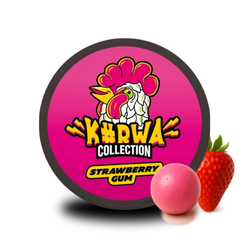 Kurwa Snus Strawberry Gum – tabakfreie KURWA Nikotinbeutel Slim