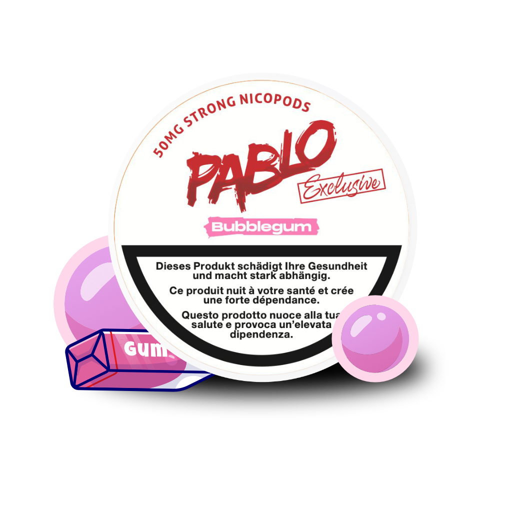 PABLO Exclusive Bubble Gum - PABLO tabakfreie Nicopods Slim 50 mg/g