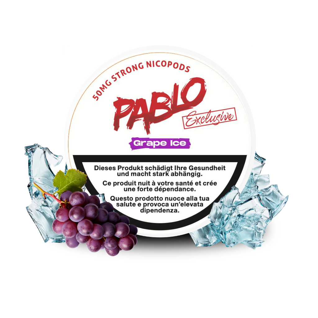 PABLO Exclusive Grape Ice - PABLO tabakfreie Nicopods Slim 50 mg/g