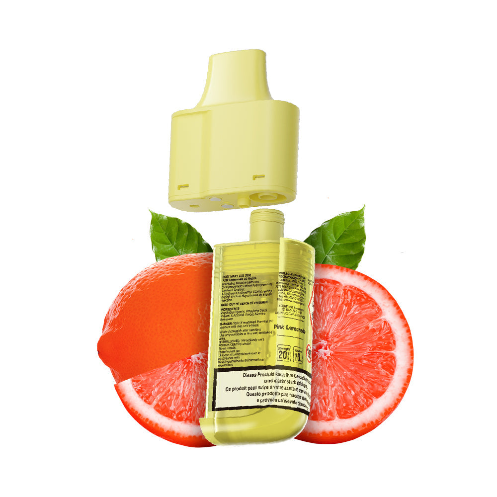 Lost Mary LUX 7000 Pod Pink Lemonade – 20 mg/ml, 12 ml, 0.8 Ohm Mesh Coil