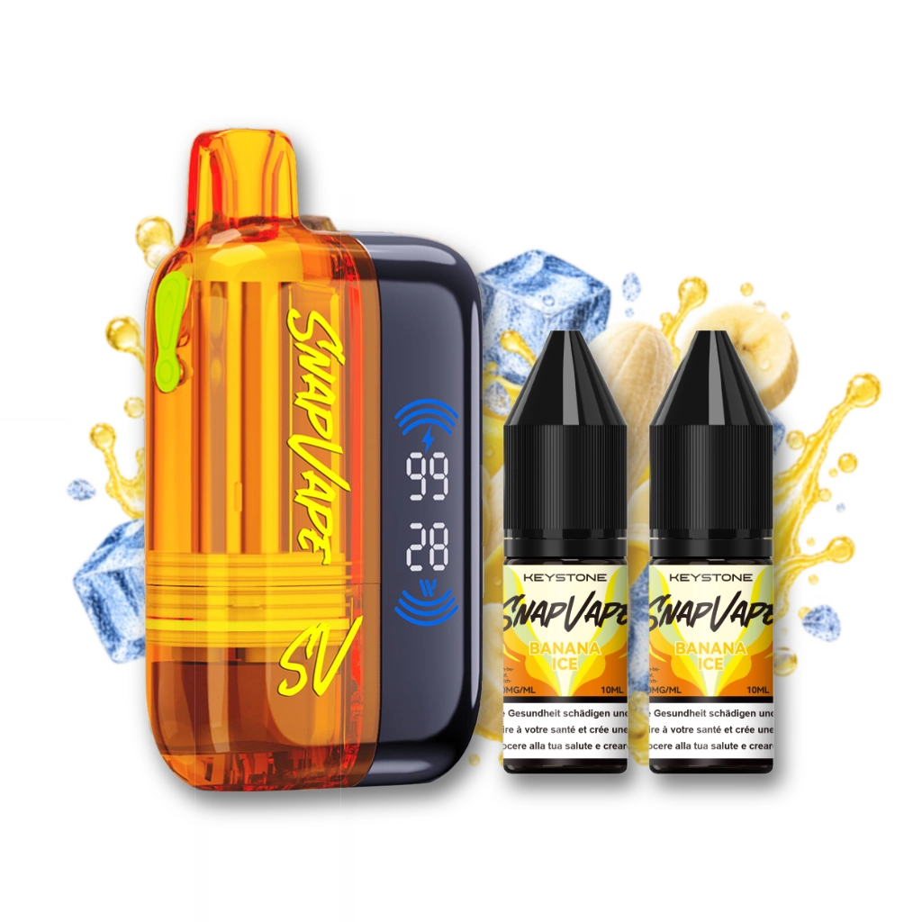 SnapVape Starter Kit | Akkuträger + Leerpod + 2x E-Liquid Banana Ice (20mg/ml)