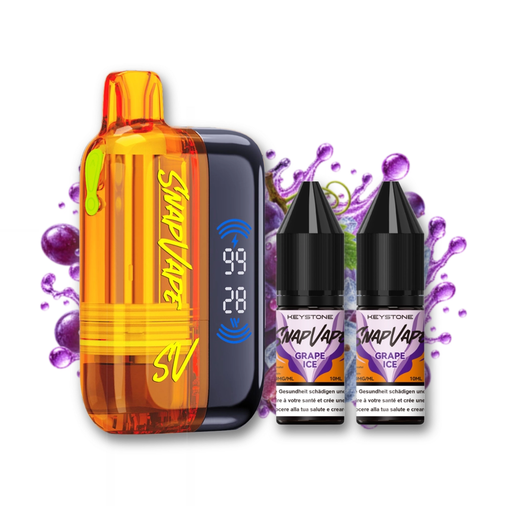 SnapVape Starter Kit | Akkuträger + Leerpod + 2x E-Liquid Grape Ice (20mg/ml)