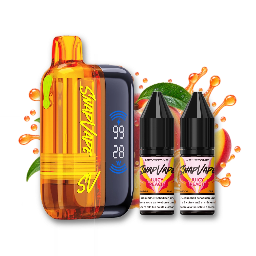 SnapVape Starter Kit | Akkuträger + Leerpod + 2x E-Liquid Juicy Peach (20mg/ml)