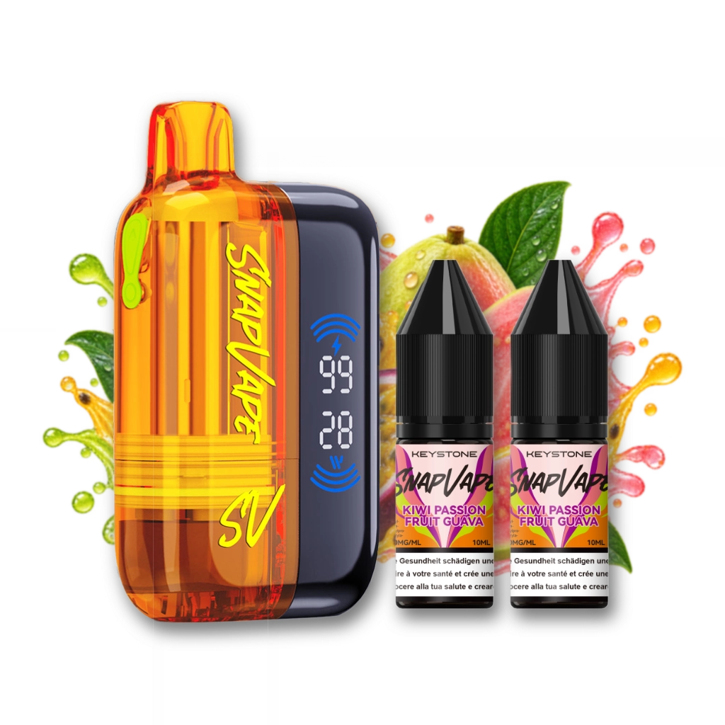 SnapVape Starter Kit | Akkuträger + Leerpod + 2x E-Liquid Kiwi Passion Fruit Guava (20mg/ml)