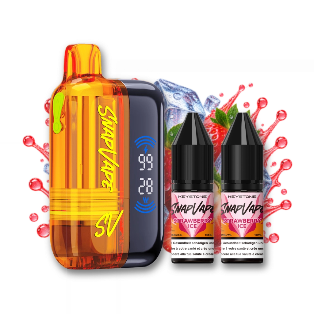 SnapVape Starter Kit | Akkuträger + Leerpod + 2x E-Liquid Strawberry Ice (20mg/ml)