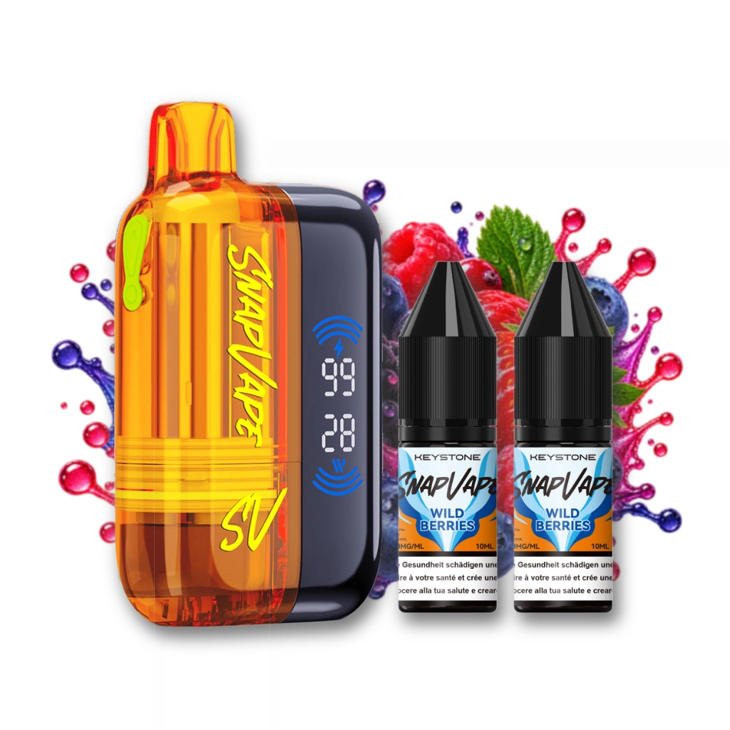 SnapVape Starter Kit | Akkuträger + Leerpod + 2x E-Liquid Wild Berries (20mg/ml)