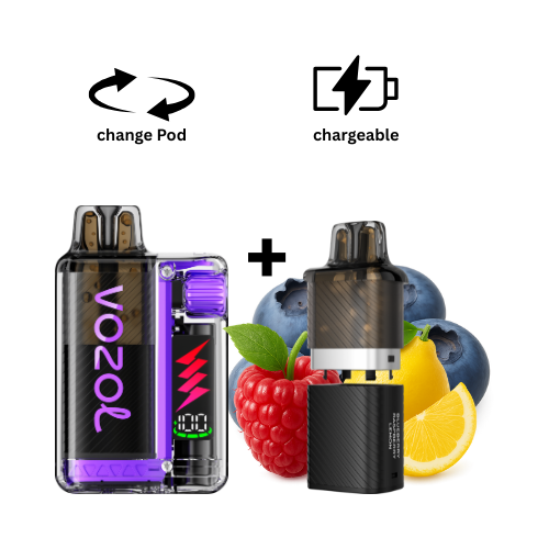 VOZOL Vista Kit Blueberry Raspberry Lemon VOZOL Vista Plug Vape Kit Blaubeere, Himbeere & Zitrone