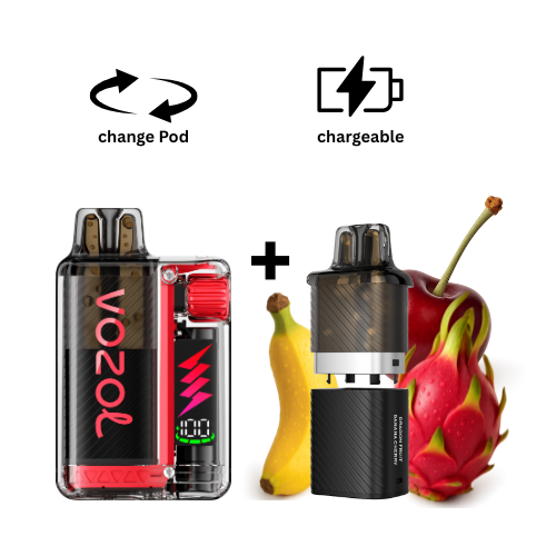 VOZOL Vista Kit Dragon Fruit Banana Cherry VOZOL Vista Plug Vape Kit Drachenfrucht, Banane & Kirsche
